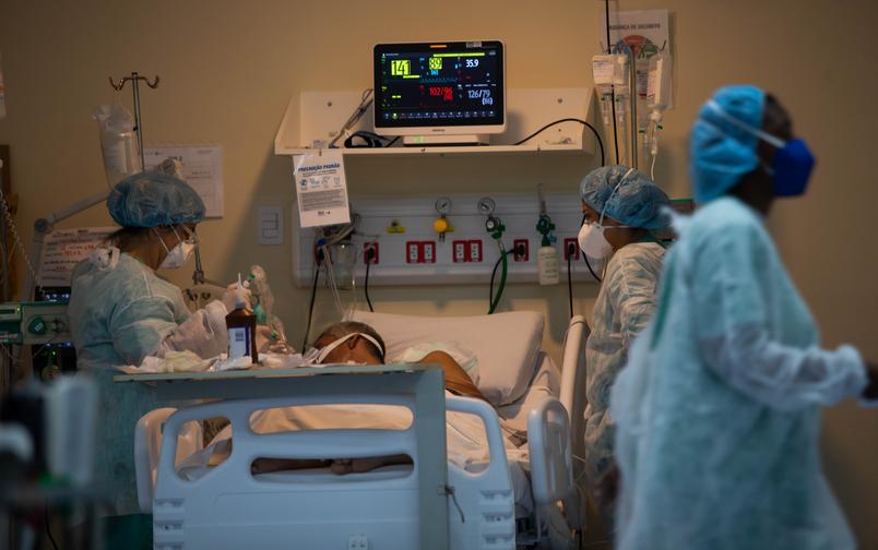 Intensive care beds at Ronaldo Gazola Hospital, north of Rio de Janeiro