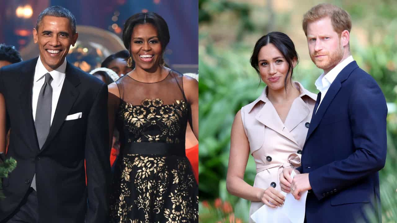 Barack and Michelle Obama facing Prince Harry after a familiar “scene”