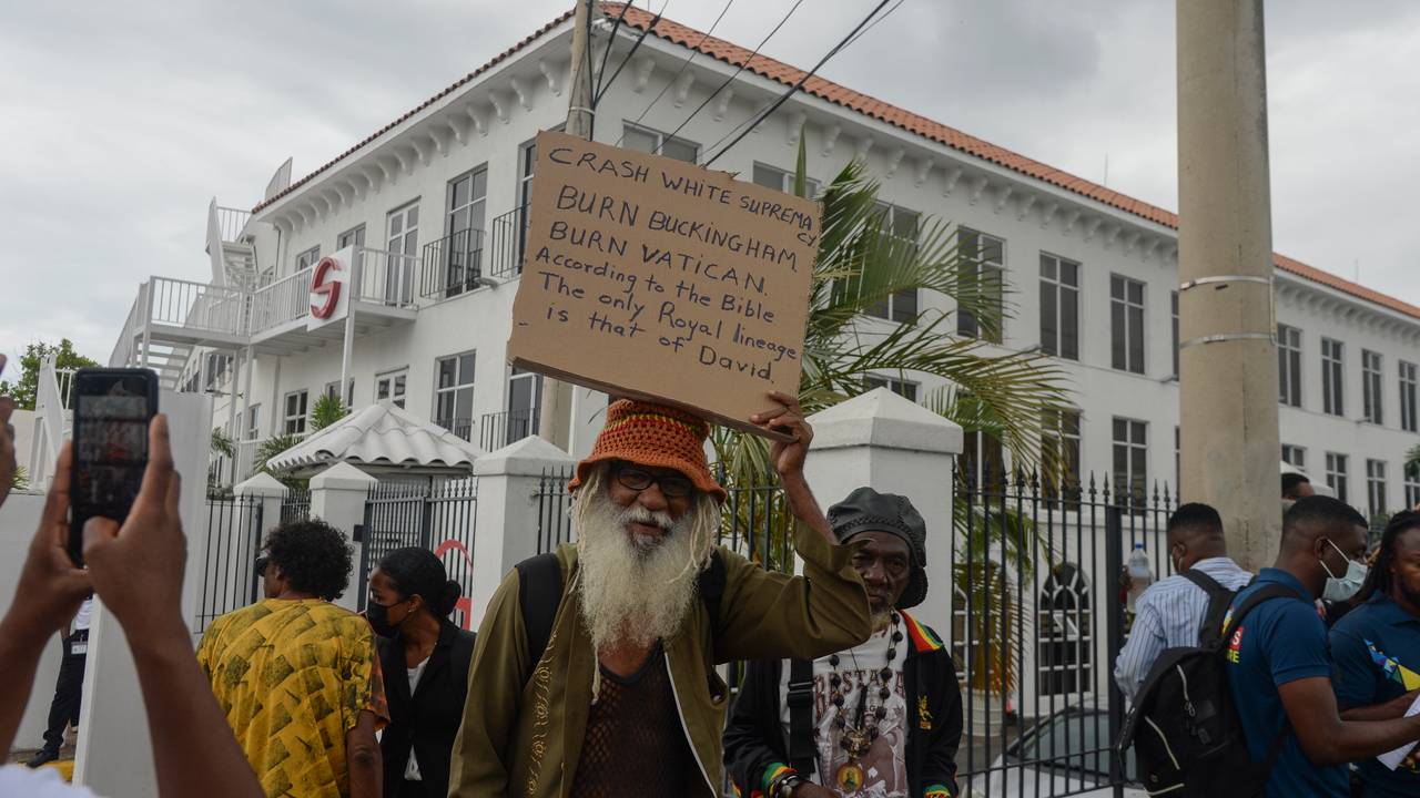A demonstration in Kingston, Jamaica on March 22. 