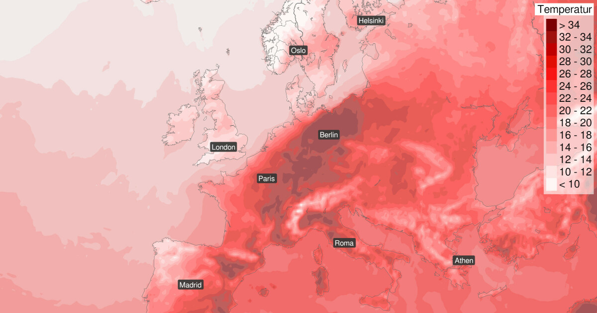 Heat wave in Europe: - Red danger warning:

