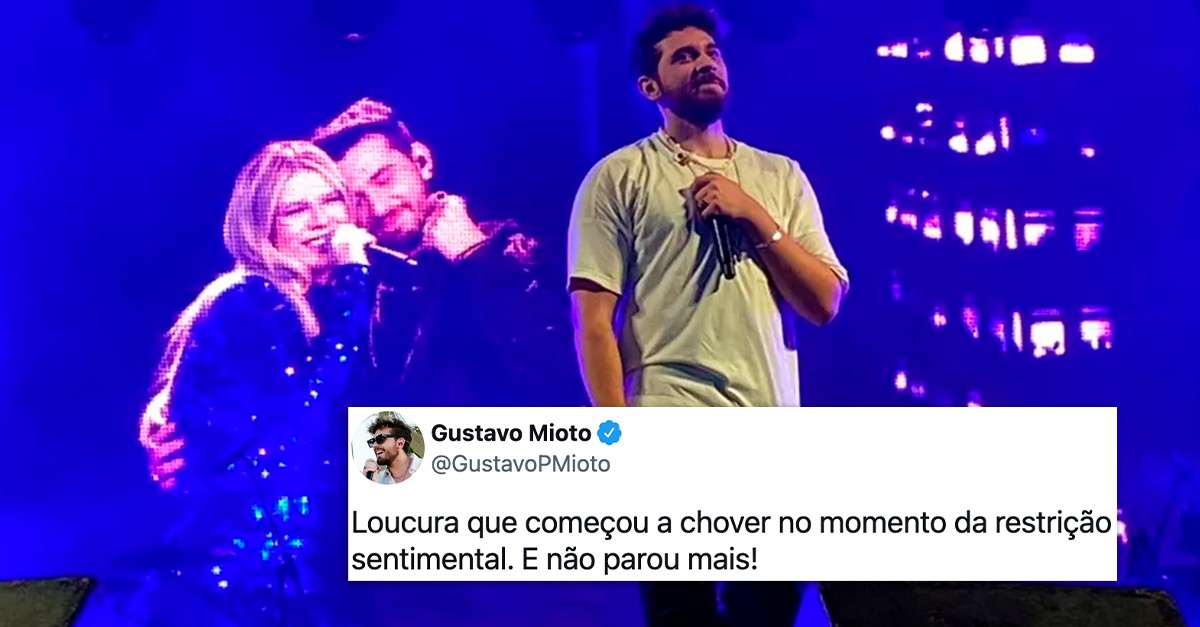 Gustavo Miuto pays homage to Marilia Mendonca in a show, torrential rain during the song moves fans |  TV and celebrities